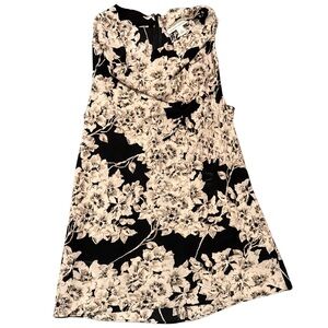 Floral Sleeveless Blouse - Cowl Neck - Back Zipper
